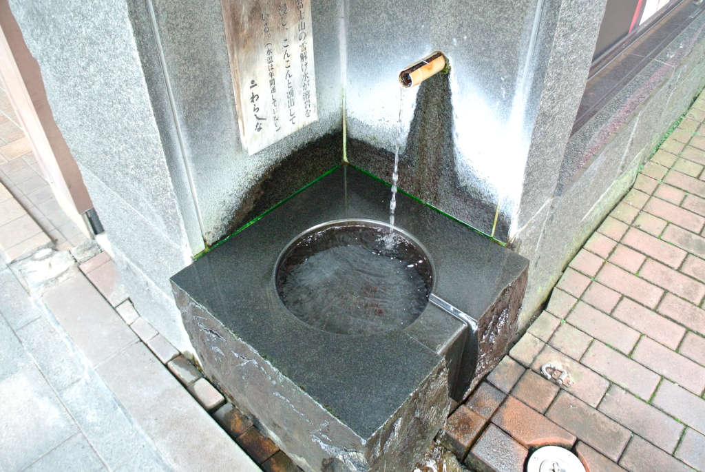 静岡県富士宮市・わらしな呉服店の湧水