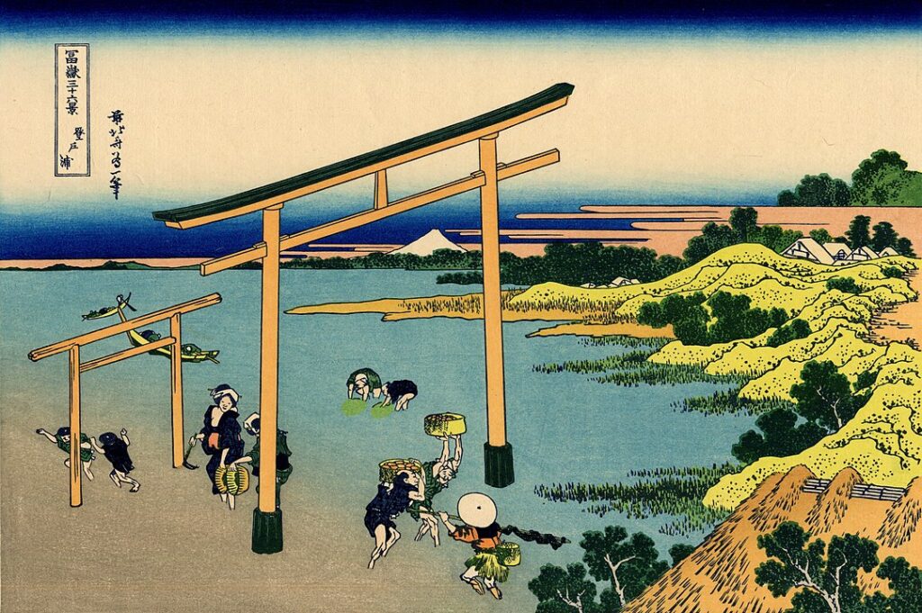 富嶽三十六景「登戸浦(のぼとうら、のぶとうら)」